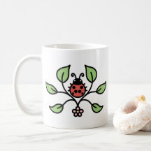 Ladybug Floral Mug
