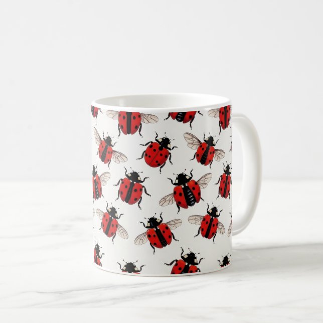 Taza De Café Ladybug Pattern (Anverso derecho)