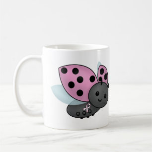 Taza De Café Ladybug Pink Awareness Ribbon Coffee Mug