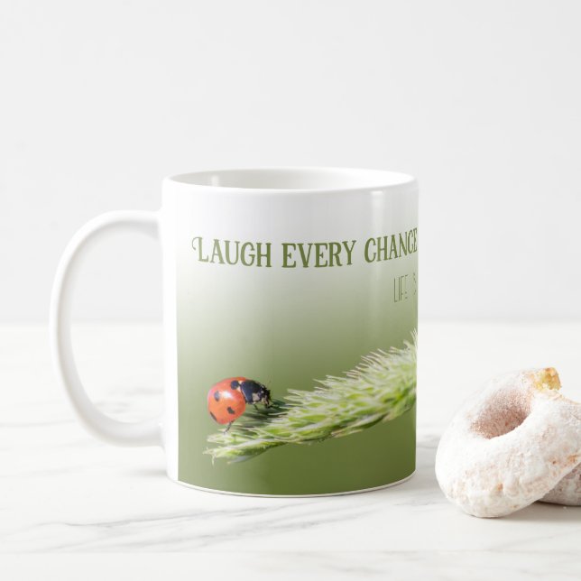 Taza De Café Ladybugs con mentalidad positiva de cita motivador (Con donut)