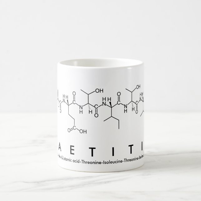 Taza De Café Laetitia peptide name mug (Centro)