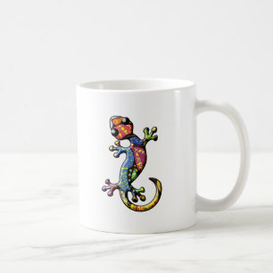 Taza De Café Lagarto del Gecko del calicó que sube multicolor