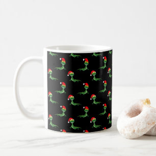 Taza De Café Lagarto Divertido Gran Sonrisa Cara Feliz Navidad 