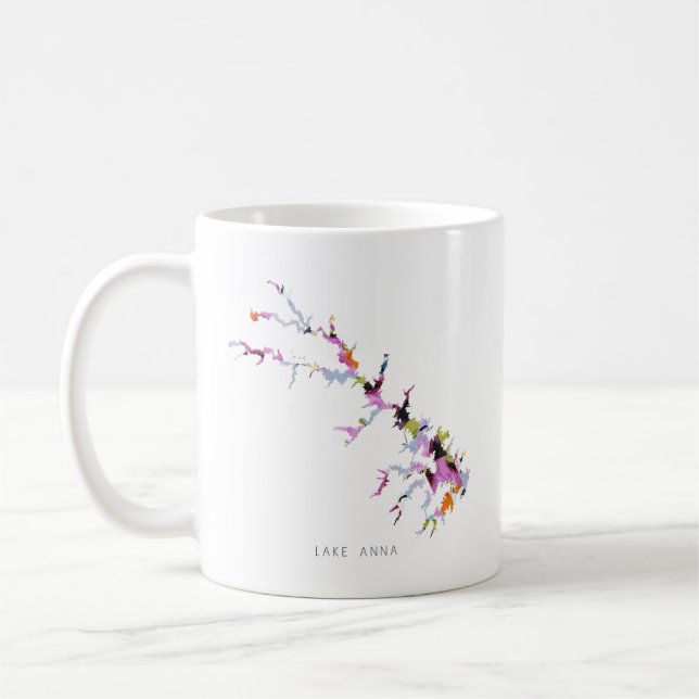 Taza De Café Lago Anna Silhouette Map Coffee Mug (Izquierda)