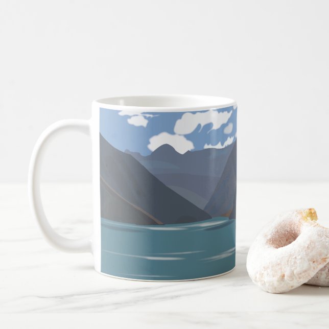 Taza De Café Lago de las Montañas de Chile (Con donut)
