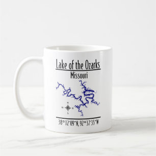 Taza De Café Lago de los Ozarks Mapa de Coordenadas Café 