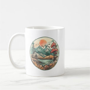 Taza De Café Lago de montaña Tranquilo