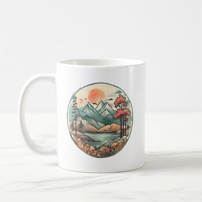Taza De Café Lago de montaña Tranquilo (Izquierda)