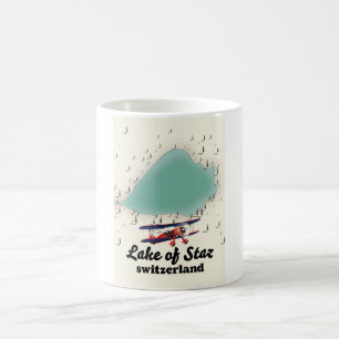 Taza De Café Lago de Staz mapa del lago Suiza