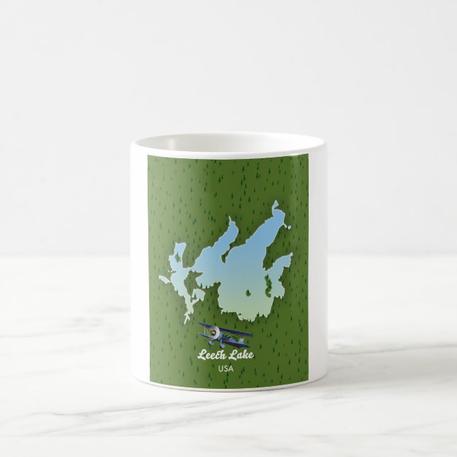 Taza De Café Lago Leech Mapa de viajes (Centro)