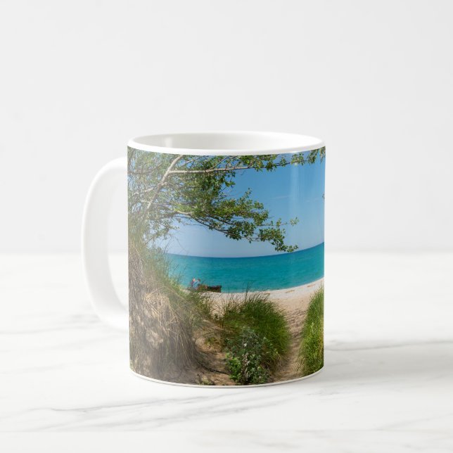 Taza De Café Lago Michigan Tranquilidad Café Mug (Anverso izquierdo)