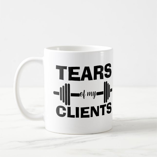 Taza De Café Lágrimas de mi cliente regalo de entrenador person (Izquierda)