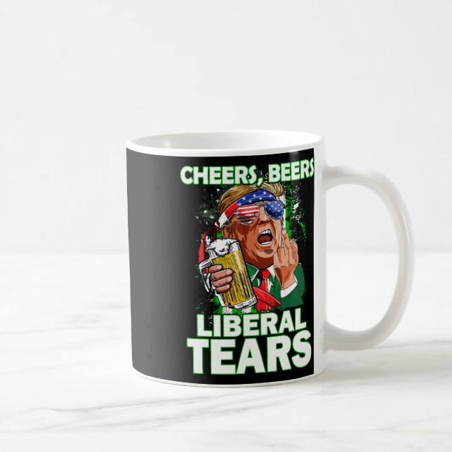 Taza De Café Lágrimas liberales de cerveza Trump aguantando cer (Derecha)