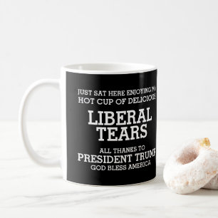 Taza De Café Lágrimas liberales presidente Trump