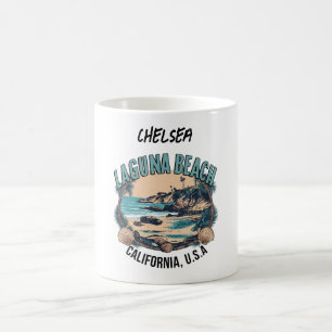 Taza De Café Laguna Beach Retro Vignette Personalizado