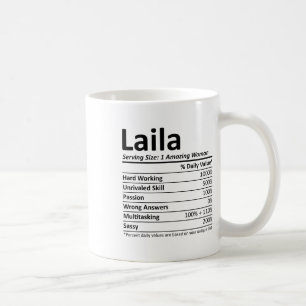 Taza De Café Laila Nutrition Nombre Personalizado Divertido Nav