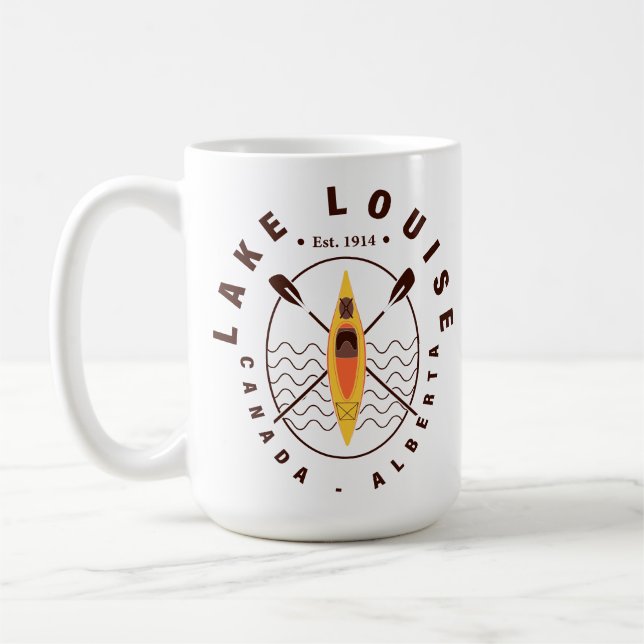Taza De Café Lake Louise Canada Alberta Kayaking Retro Souvenir (Izquierda)