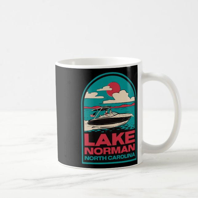 Taza De Café Lake Norman Retro Boating Nc  (Derecha)