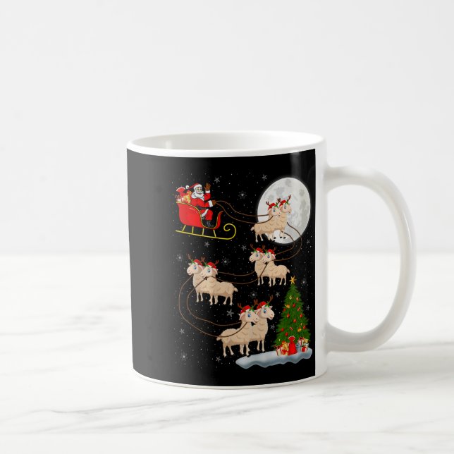 Taza De Café Lambs Sheep Santa Sleigh Flying Funny Magical Chri (Derecha)