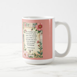 Taza De Café Lamentations 3:22–23 Vintage Floral Design 