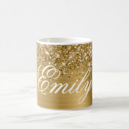 Taza De Café Lámina de oro con brillo personalizado