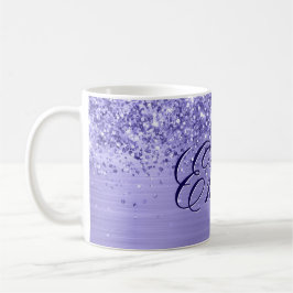 Taza De Café Lámina personalizada de periwinkle con brillo