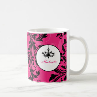 Taza De Café Lámpara blanca rosada con nombre