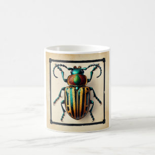 Taza De Café Lamprodila beetle in watercolor and ink 050824IREF