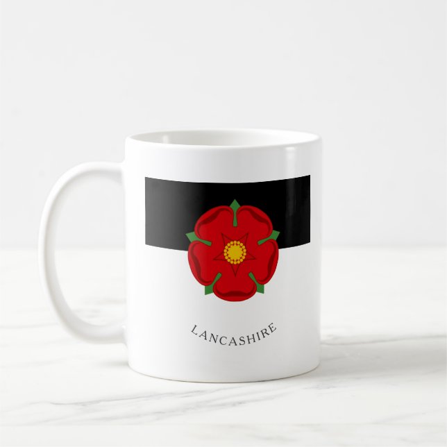 Taza De Café Lancashire Flag Mug - Rosa, carbón y algodón (Izquierda)
