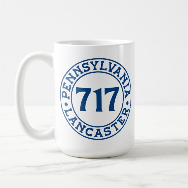 Taza De Café Lancaster Pennsylvania código de área 717 (Izquierda)