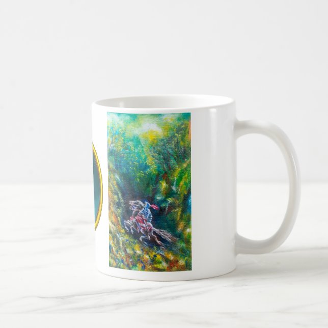 TAZA DE CAFÉ LANCELOT DE NOCHE, CABALLO EN BOSQUE VERDE (Derecha)