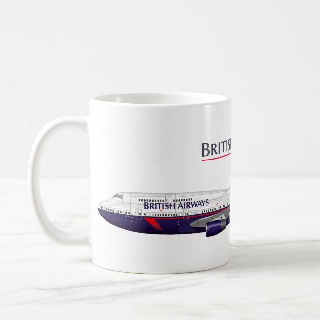 Taza De Café Landor Retro Jumbo Jet Classic British Livery Avia (Izquierda)