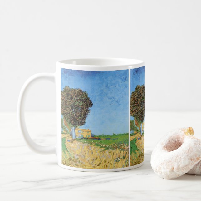 Taza De Café Lane Near Arles by Vincent van Gogh (Con donut)