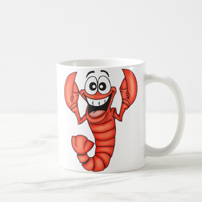 Taza De Café Langosta sonriente divertida (Derecha)