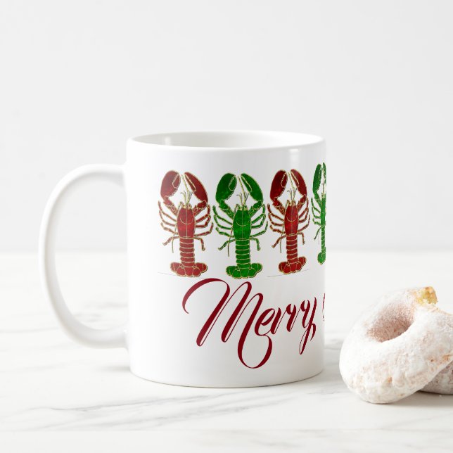 Taza De Café Langostas del navidad (Con donut)