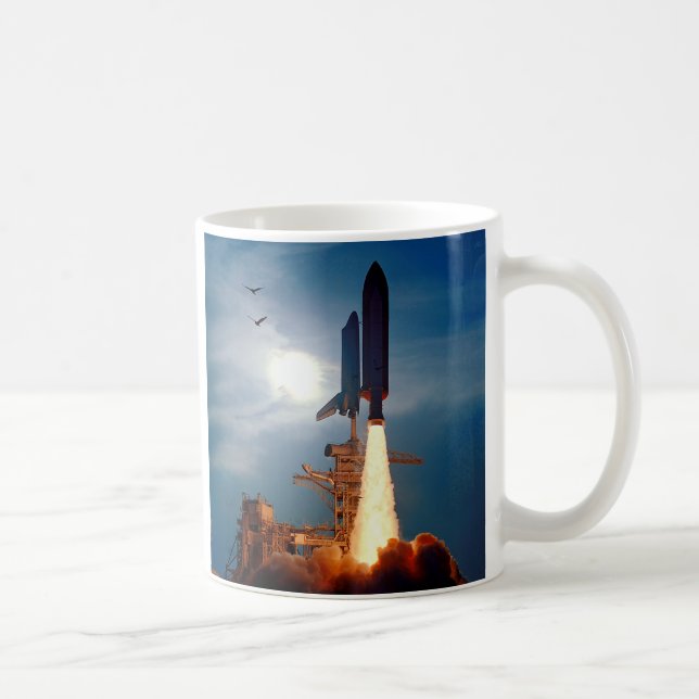 Taza De Café Lanzamiento de la NASA Space Shuttle Discovery STS (Derecha)