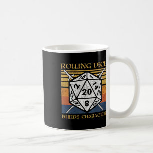 Taza De Café Lanzar Dados Construye Carácter Divertido Rpg Mesa