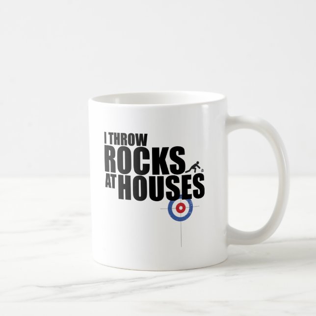 Taza De Café Lanzo rocas en encresparse de las casas (Derecha)