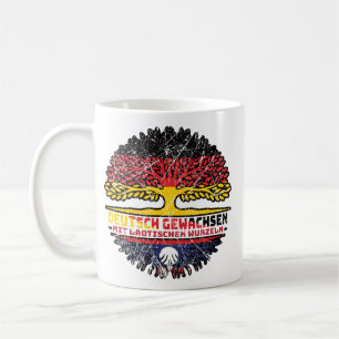 Taza De Café Laos Laotisch Deutsch Deutschland Baum Wurzel