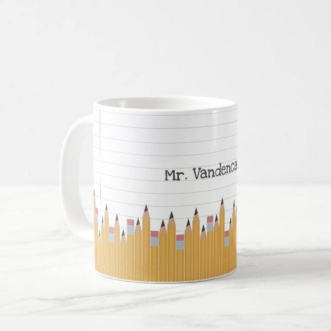 Taza De Café Lápices y papel personalizados (Anverso izquierdo)
