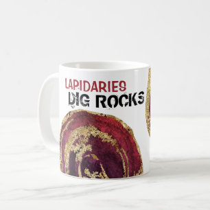 Taza De Café *~* LAPIDARIOS MARCHAR ROCAS ÁNGULO Purpurina Oro