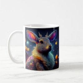 Taza De Café Lapin lumineux et fleurs magiques