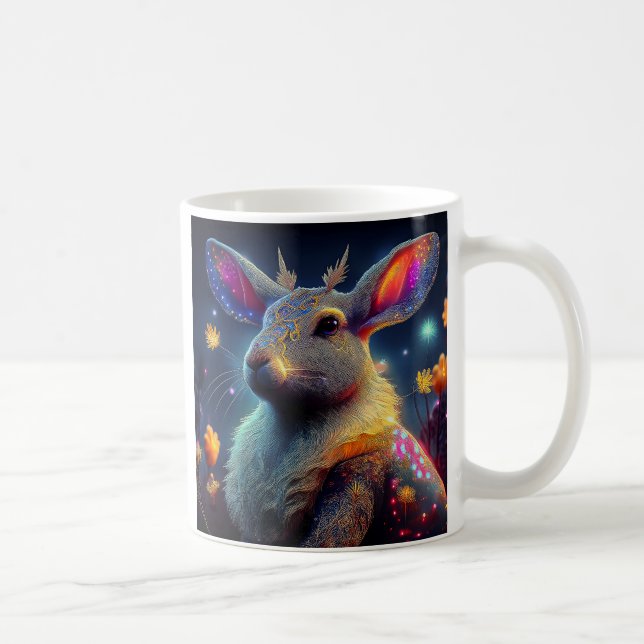 Taza De Café Lapin lumineux et fleurs magiques (Derecha)