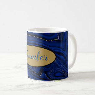 Taza De Café Lapis Blue Agate Swirls Personalizado