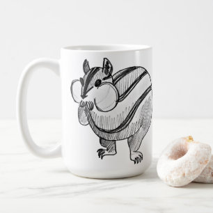 Taza De Café Lápiz de arte animal de Woodland Cute Chipmunk