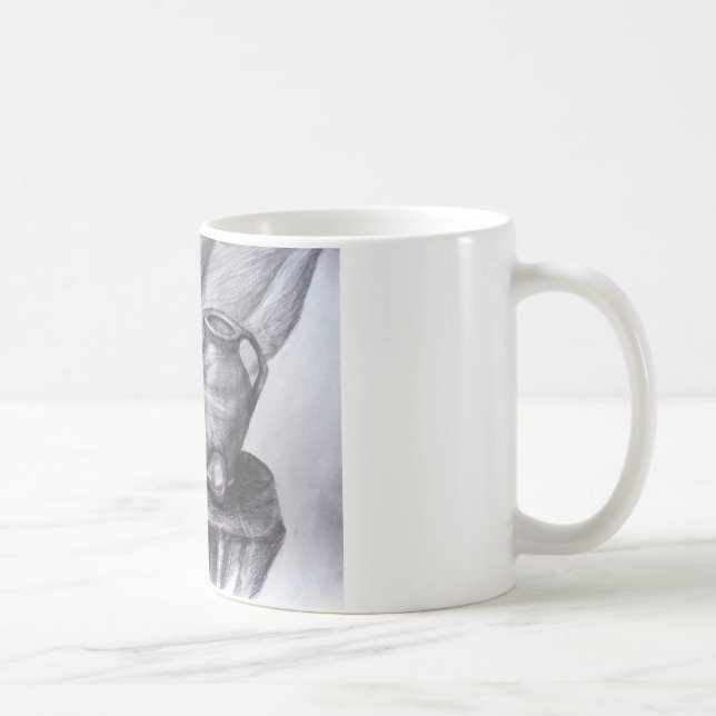 Taza De Café Lápiz de vida residual Dibujo clásico Mugre blanca (Derecha)