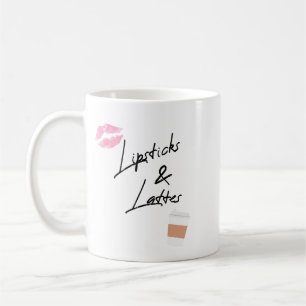 Taza De Café Lápiz labial y belleza femenina de la diversión 