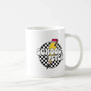 Taza De Café Lápiz Psicólogo Escolar de Cuadros Rayo