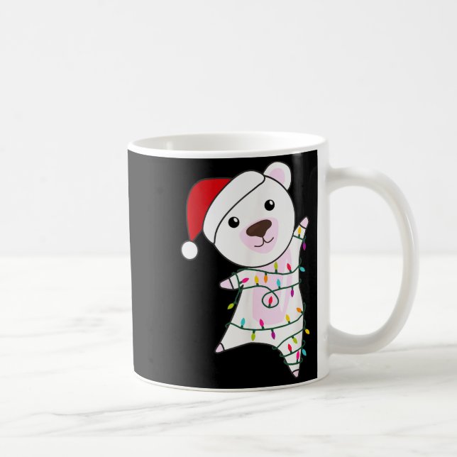 Taza De Café Lar Bear Christmas Santa Claus Lights Lar Bears  (Derecha)