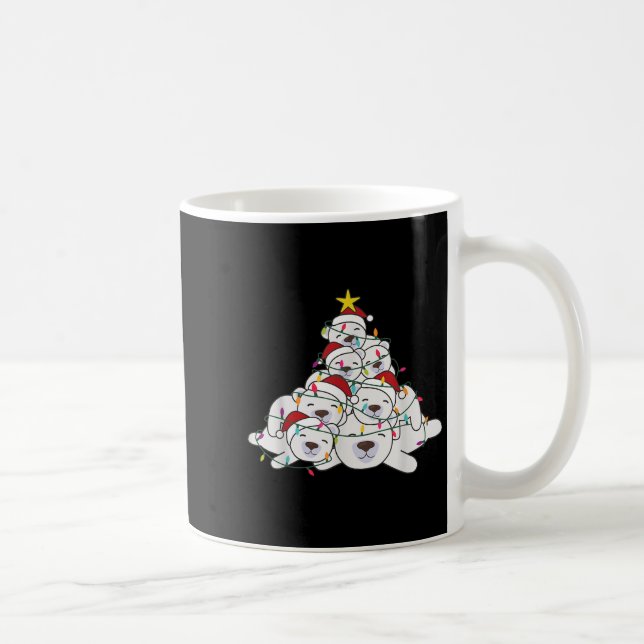 Taza De Café Lar Bear Christmas Tree Funny Animal Christmas Lar (Derecha)